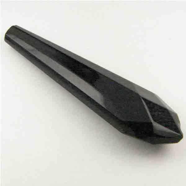 Jet 25X6MM Faceted Half Drill Tear