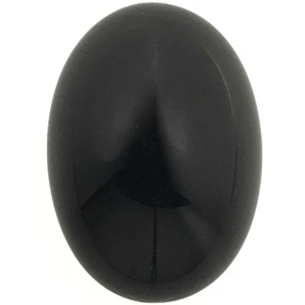 Jet 25x18MM Cabochon Unfoiled