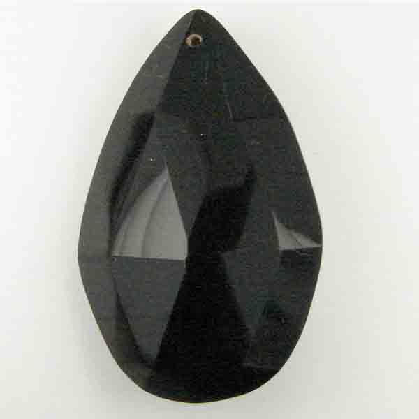 Jet 39X25 Faceted Faceted Vintage Tear