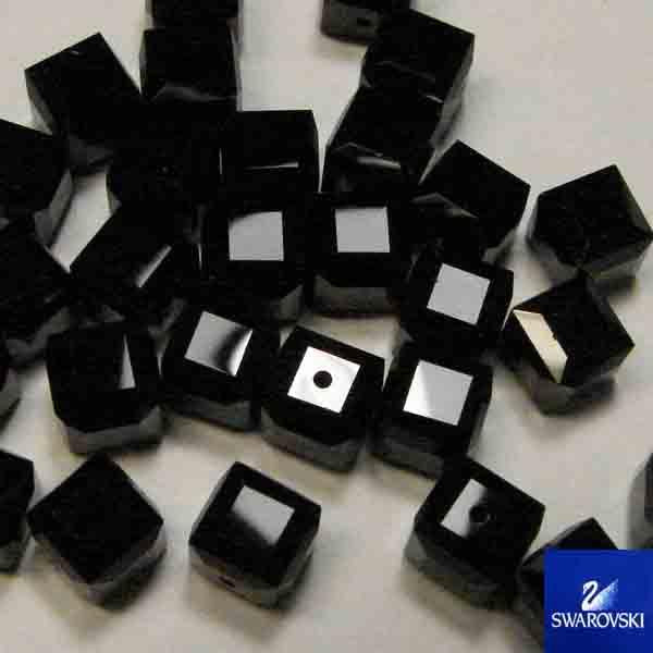 Jet 6MM Cut Cube Swarovski
