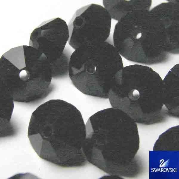 Jet 6X4MM Cut Swarovski Flat Bicone Art. 5305