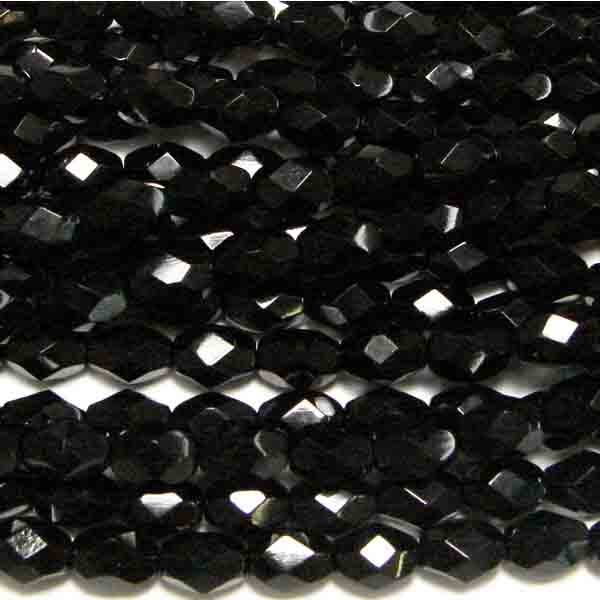 Jet 7x5MM Fire Polish Oval
