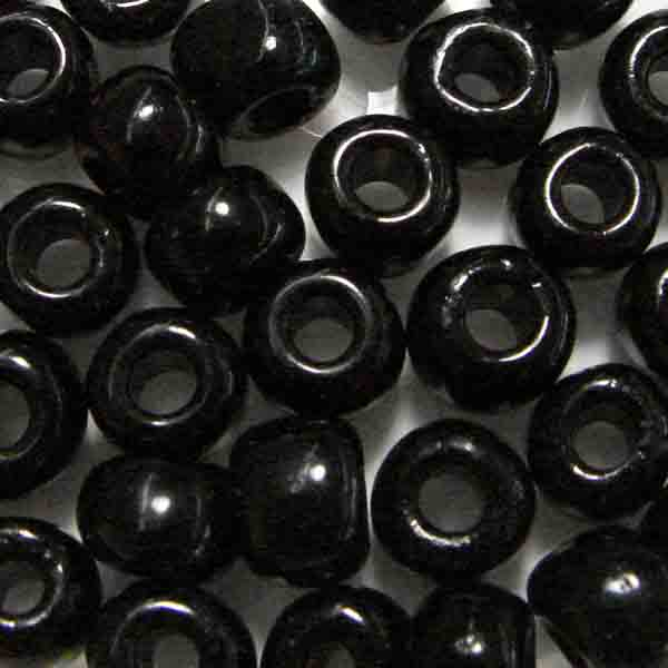 Jet 8x6MM Czech Crow Bead