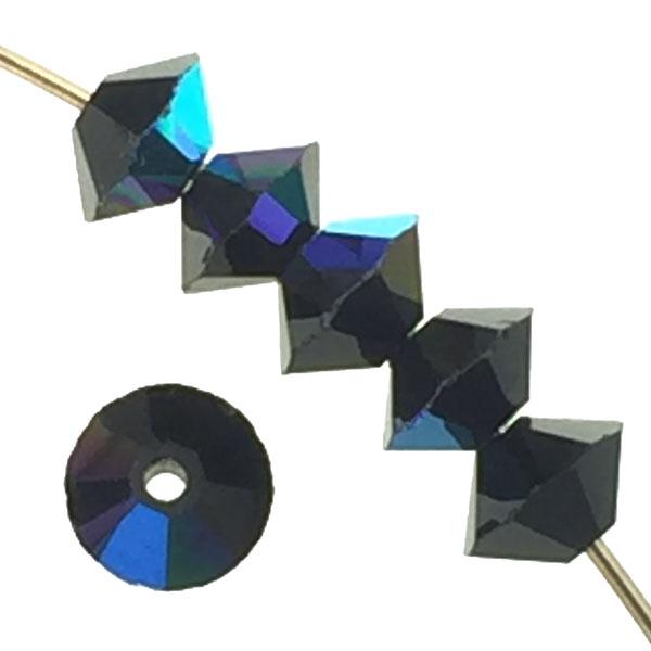 Jet AB 3x5MM Spacer Machine Cut Crystal Bead