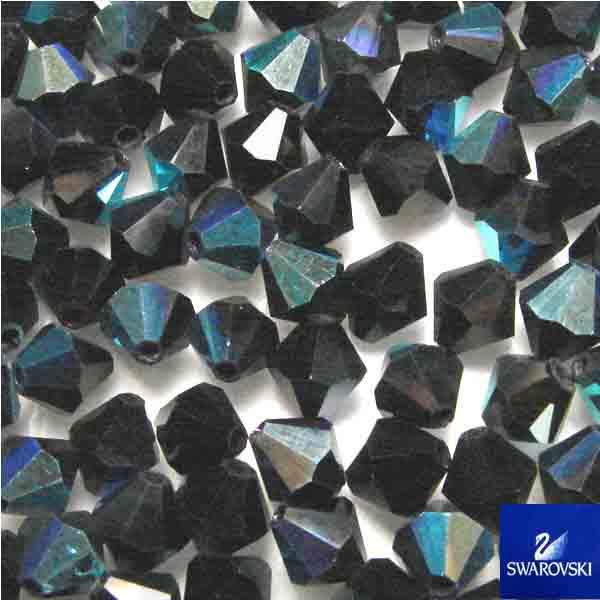 Jet AB 6MM Swarovski Bicone