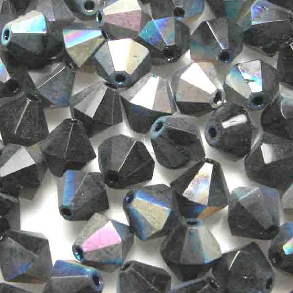 Jet Ab 8MM Fire Polish Bicone