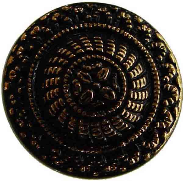 Jet Black 18MM Cabochon with Raised Gold Sun Diamond Detail