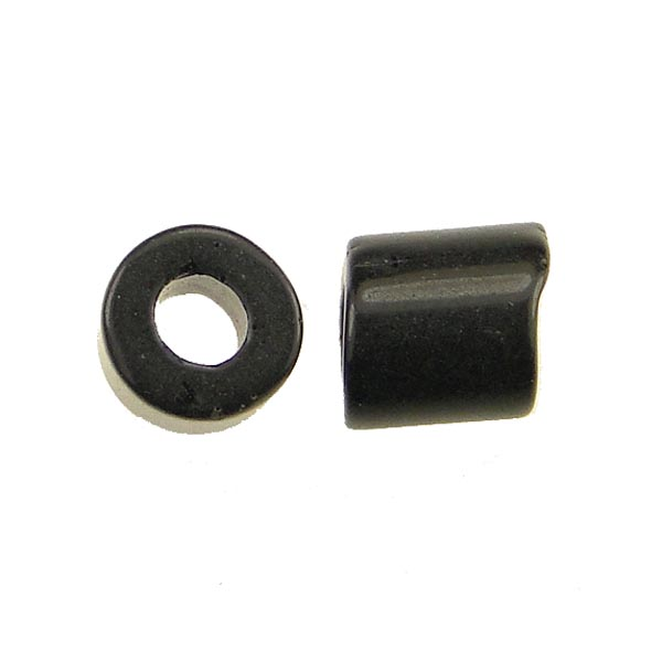 Jet Black 6-7MM Cylinder Tile Bead