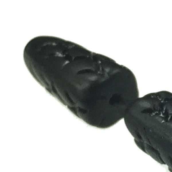 Jet Matte Snake Tail Bead 14MM