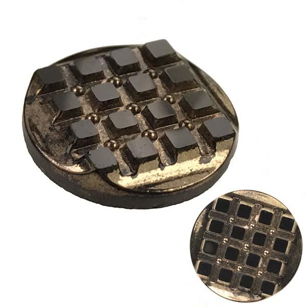 Jet with Gold 18MM Checkered Round