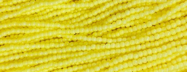 Jonquil White Lined 12/0 Seed Bead