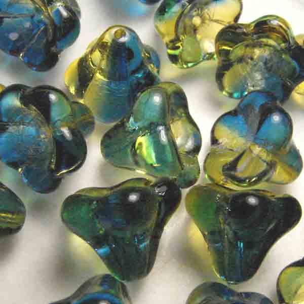 Jonquil With Olivine 2 tone 10x12MM Bell Flower