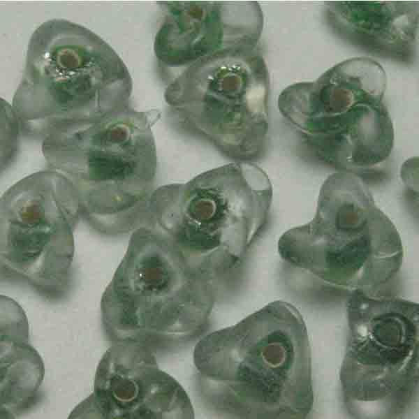 Kelly Green Lined Cryatal 6X9MM Rondelle Spin Bead