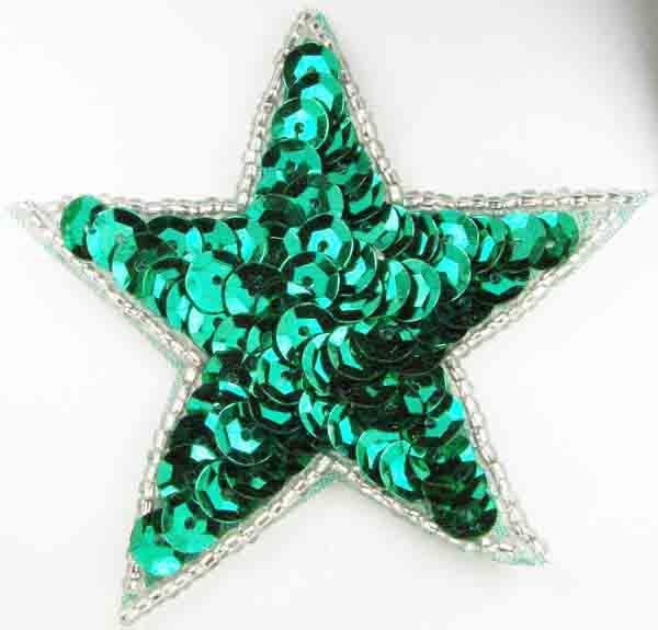 Kelly Green Sequin Star Motif