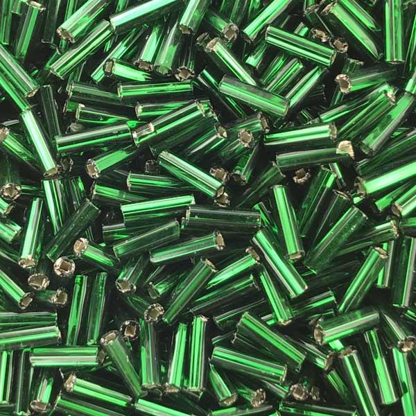 Kelly Green Silver Lined Bugle Size 3 (6MM)