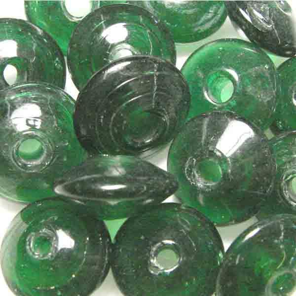 Kelly Green (Smaragd) 17X7mm Large Hole Rondelle