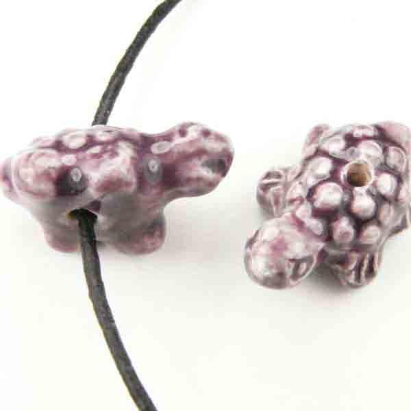 Lavender 20x12MM Glazed Ceramic 3-D Turtle