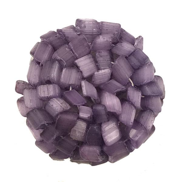 Lavender Satin Seeded Dome 21MM
