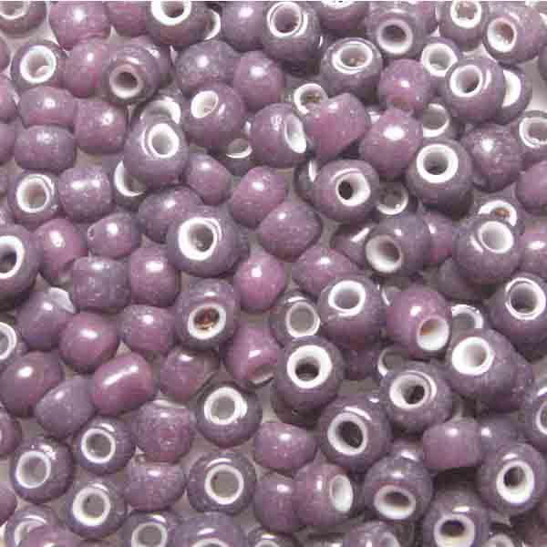 Lavender White Lined Vintage French 5MM Pony Seed Bead