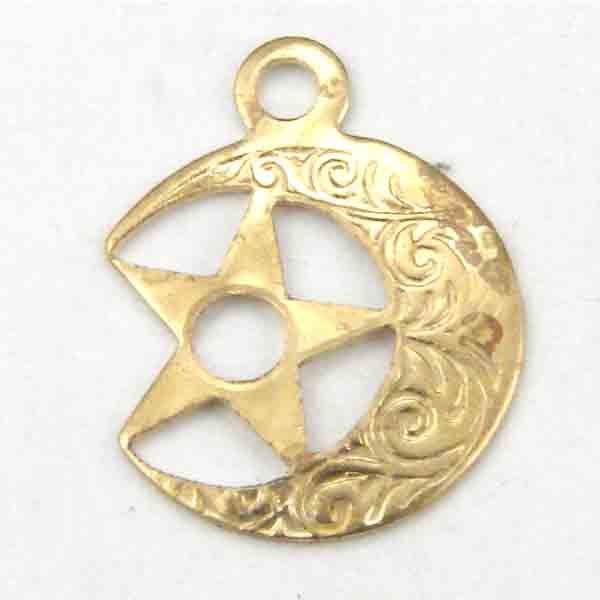 Left Facing Brass 11MM Star In Moon