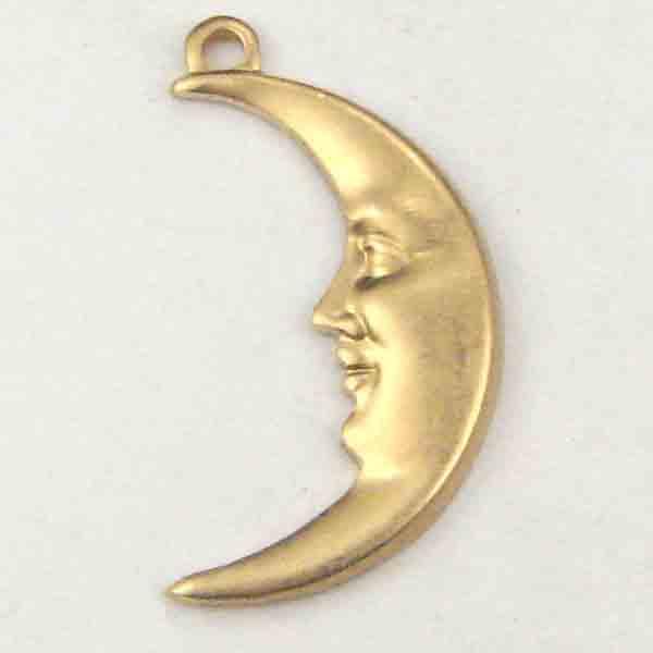 Left Facing Brass 17x10MM Crescent Moon