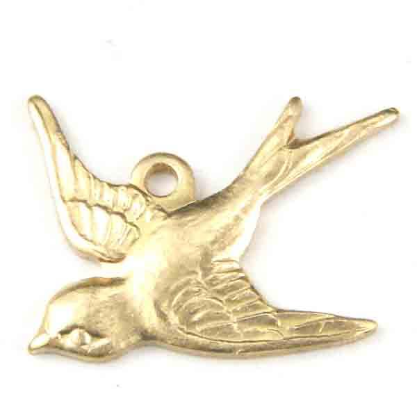 Left Facing Brass 17x15MM Swallow Bird