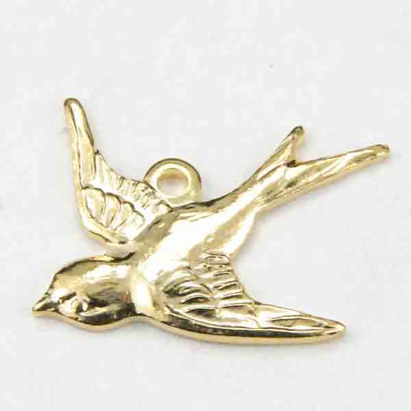 Left Facing Gold Plate Plate 17x15MM Swallow Bird