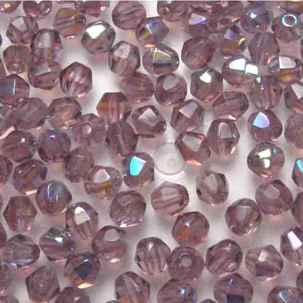 Light Amethyst AB 4MM Fire Polish Bicone
