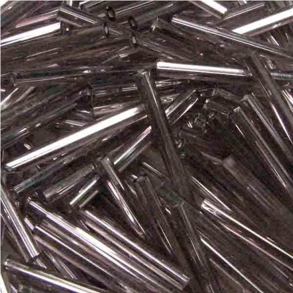 Light Amethyst Silver Lined 25MM Bugle