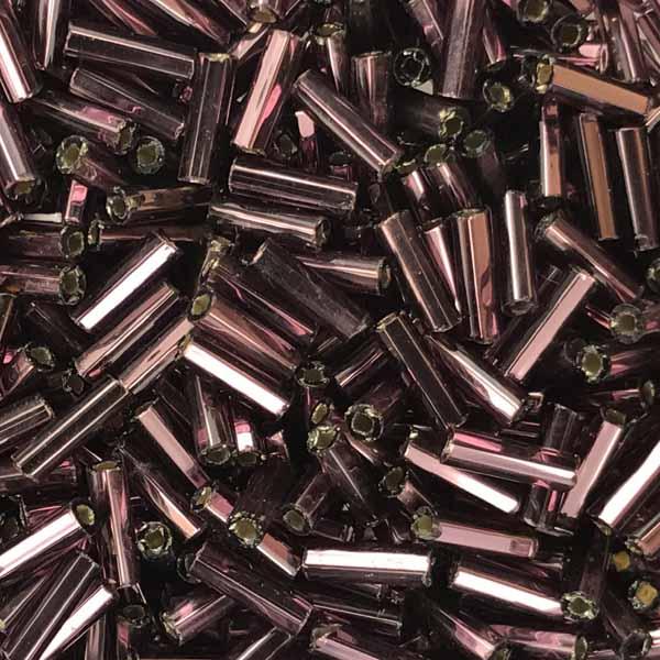 Light Amethyst Silver Lined Bugle Size 3 (6MM)