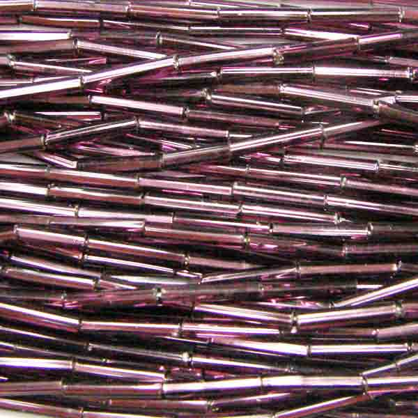 Light Amethyst Silver Lined Size 5 (12MM) Bugle Bead