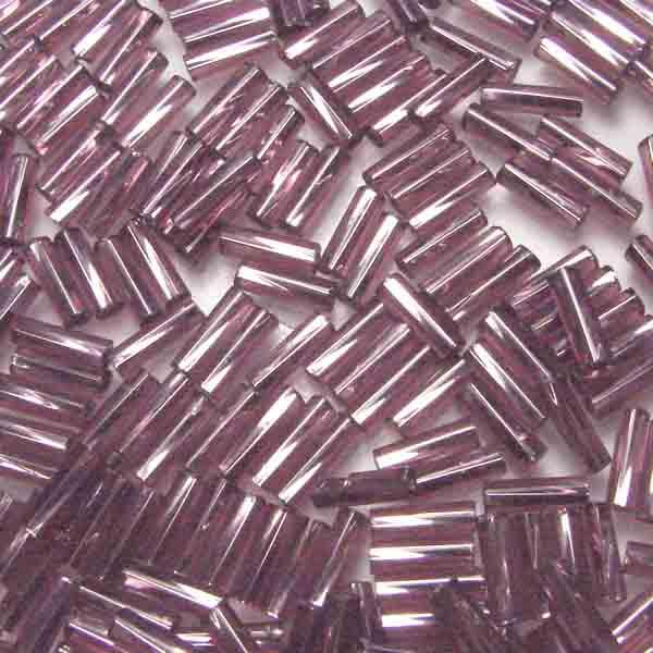Light Amethyst Silver Lined Sz 3 (7x2MM) Twisted Bugle