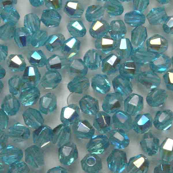 Light Aqua AB 4MM Fire Polish Bicone