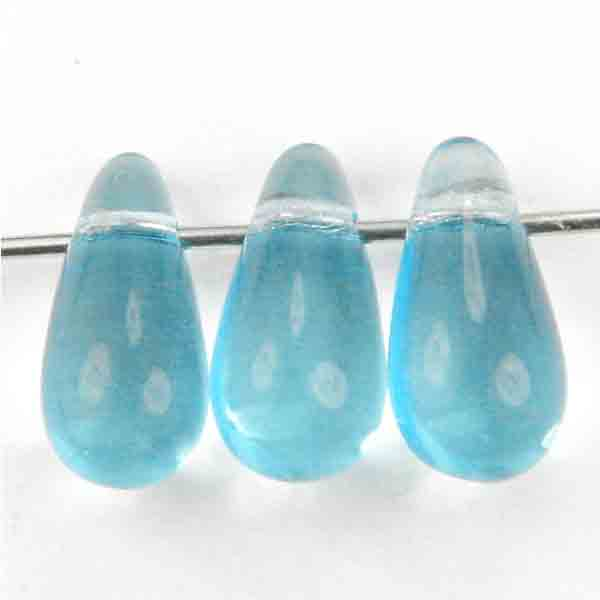 Light Aqua Cross Hole Tear 11X5MM