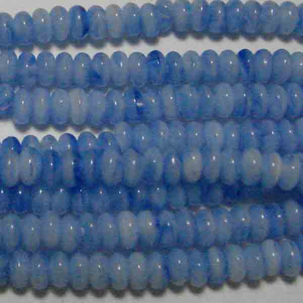 Light Blue/White Mottled Belly Rondelle 2x4mm