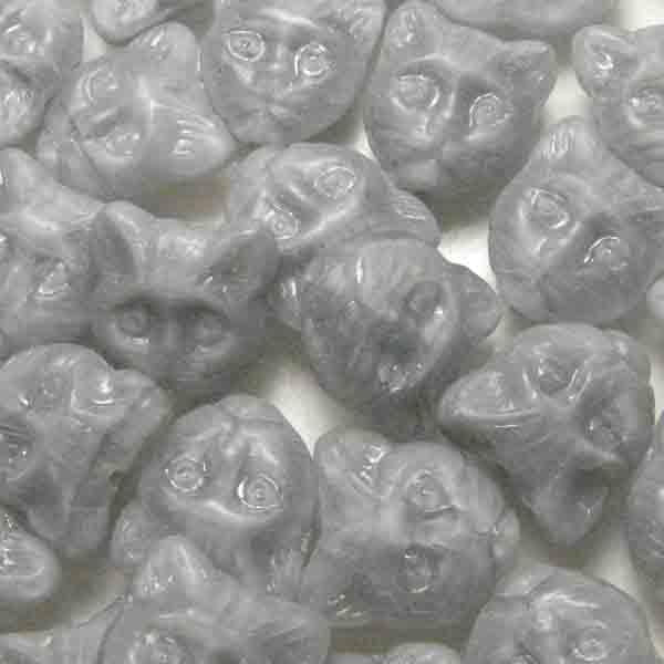 Light Gray 12MM Cat Face with Vertical Hole