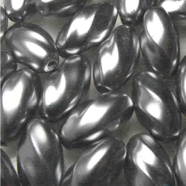 Light Gray 14x8MM Twisted Oval Pearl