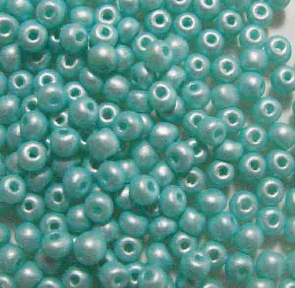 Light Green Turquoise Matte Pearl 6/0 Seed Bead