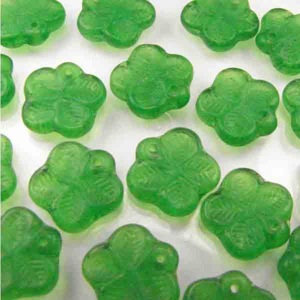 Light Kelly Green (Smaragd) 12MM 4 Leaf Clover