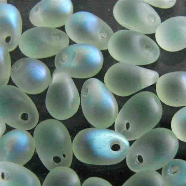 Light Peridot Matte AB 6x4MM Tear Drop