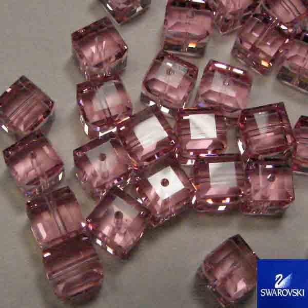 Light Rose 6MM Cut Cube Swarovski