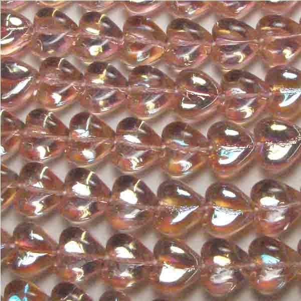 Light Rose AB 7MM Creased Heart