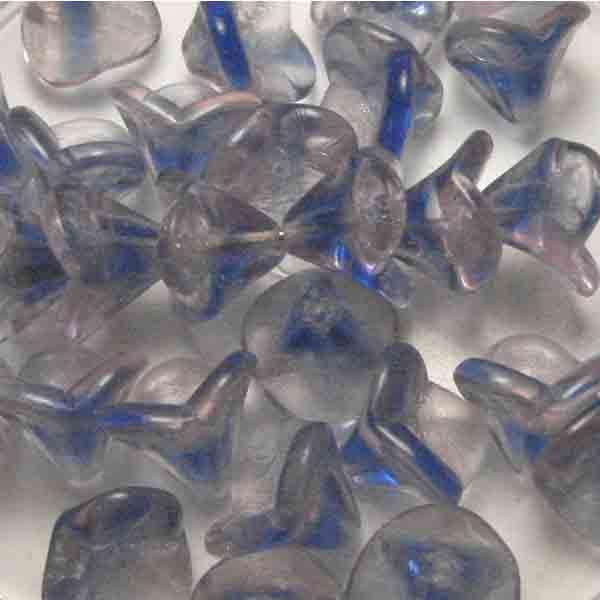 Light Rose With Sapphire Inclusions 9x12MM Flower