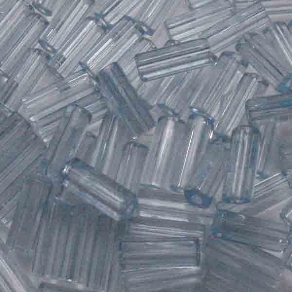 Light Sapphire 10X4MM Ribbed Cylinder Tube