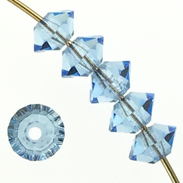 Light Sapphire Flattened Bicone Machine Cut Spaecer Bead