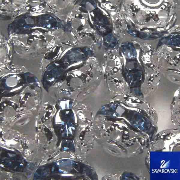 Light Sapphire Rhinestone With Silver Plate Filigree 8MM Swarovski Ball