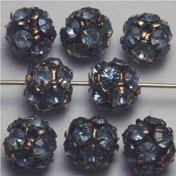 Light Sapphire with Brass 8MM Rhines