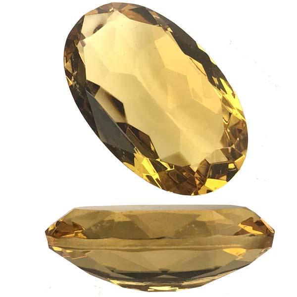 Light Topaz 42x26MM Vintage Unfoiled Tabelcut Doublet