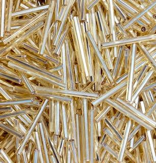 Light Topaz Silver Lined 25MM Bugle