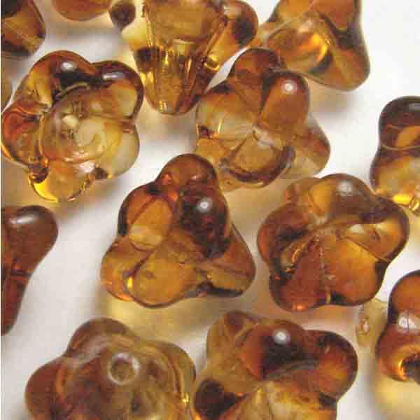 Light Topaz With Dark Topaz 2 tone 10x12MM Bell Flower